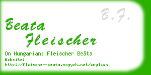 beata fleischer business card