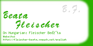 beata fleischer business card